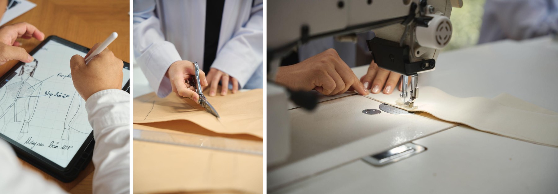 From research and cutting to sewing and finishing — care at every stage.