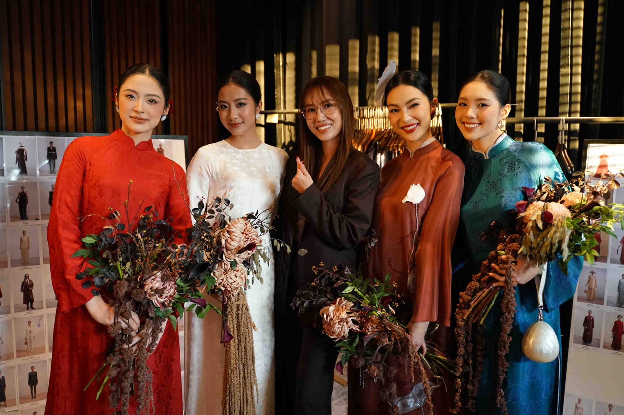 Thảo Nguyễn cùng Top 3 Hoa hậu Việt Nam và Helly Tống tại hậu trường