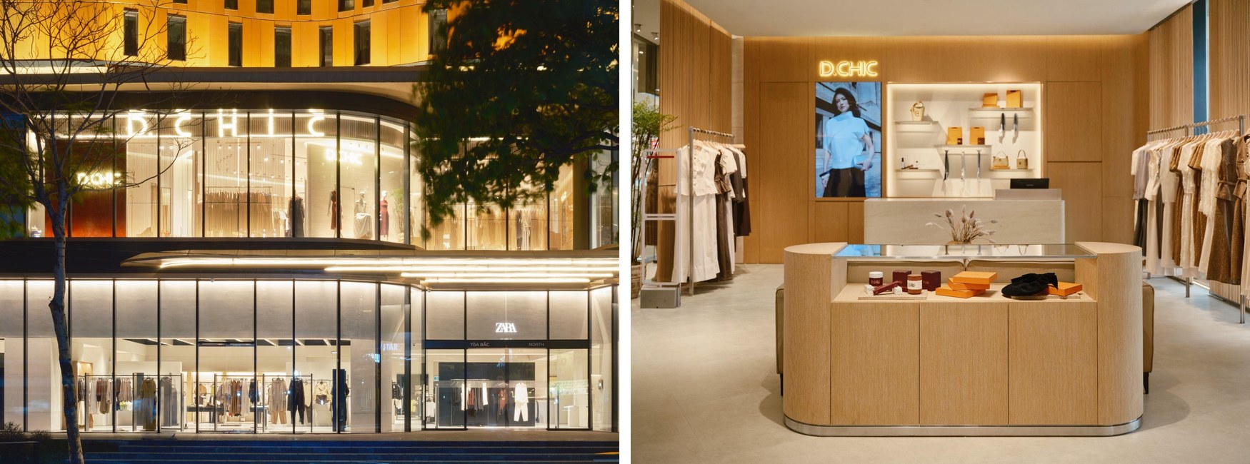 D.CHIC Hanoi Centre — a contemporary retail space with a considered palette of colours and materials.
